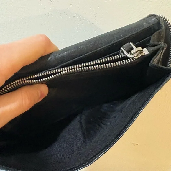 Miu Miu Black Wallet with Gold Studs